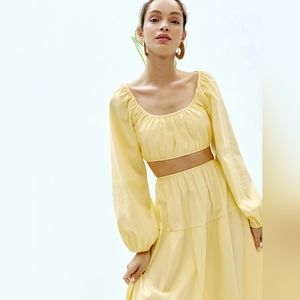 REFORMATION YULI SKIRT AND BLOUSE SET, MEDIUM